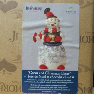 Enesco Jim Shore Heartwood Creek Cozy Snowman with Cocoa Figurine